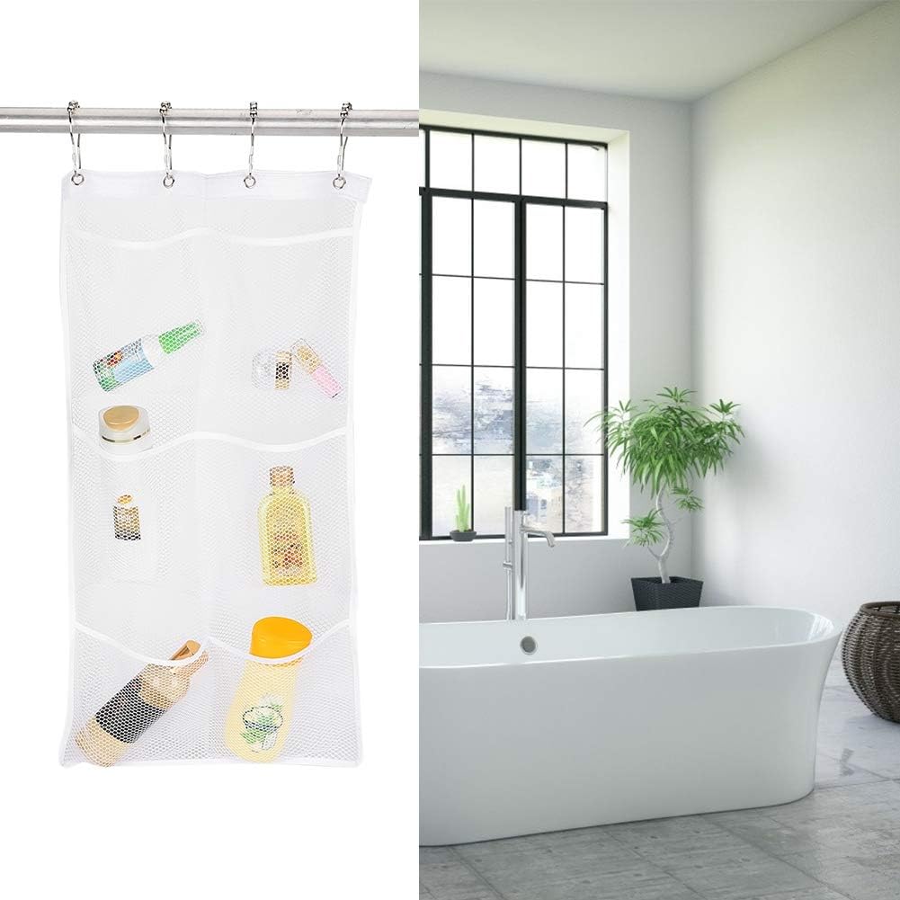 Cyrank Hanging Mesh Shower Organizer with 6 Pockets