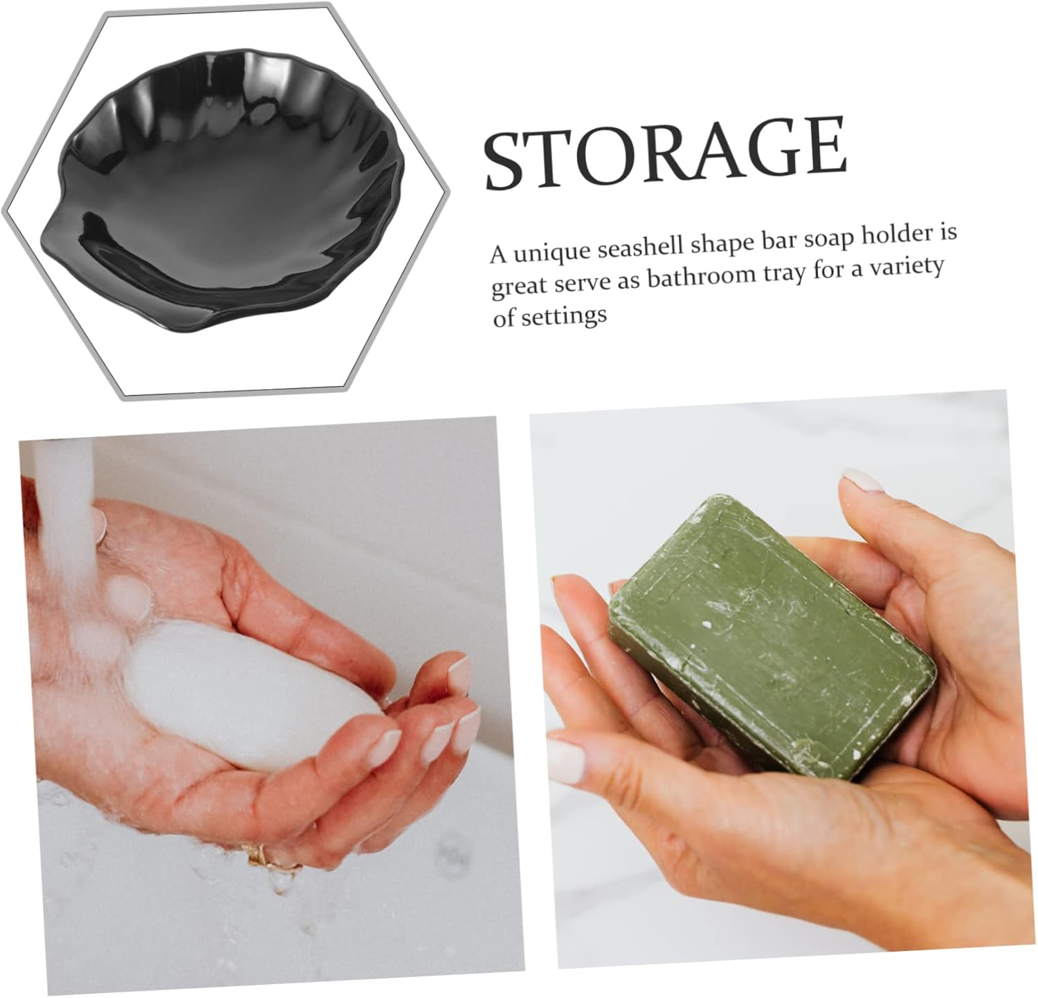 BUGUUYO Acrylic Sea Shell Soap Dish for Bathroom Sink