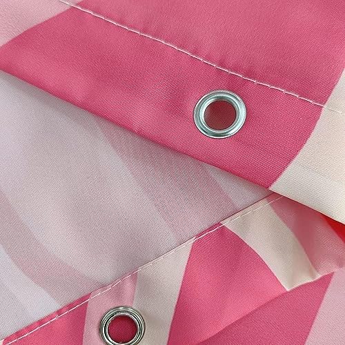 Dongbei Pink Boho Wavy Swirl Shower Curtain 69x75in