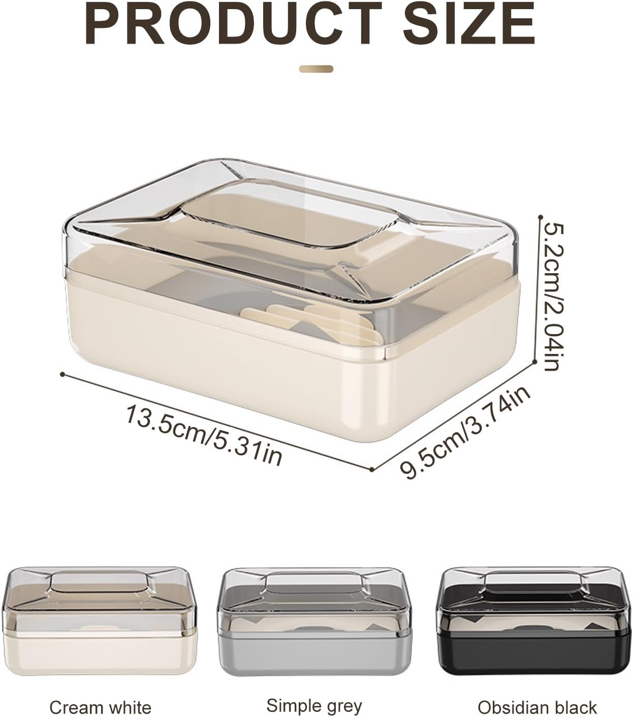Guaber PET Soap Dish with Drain Rack and Lid 1