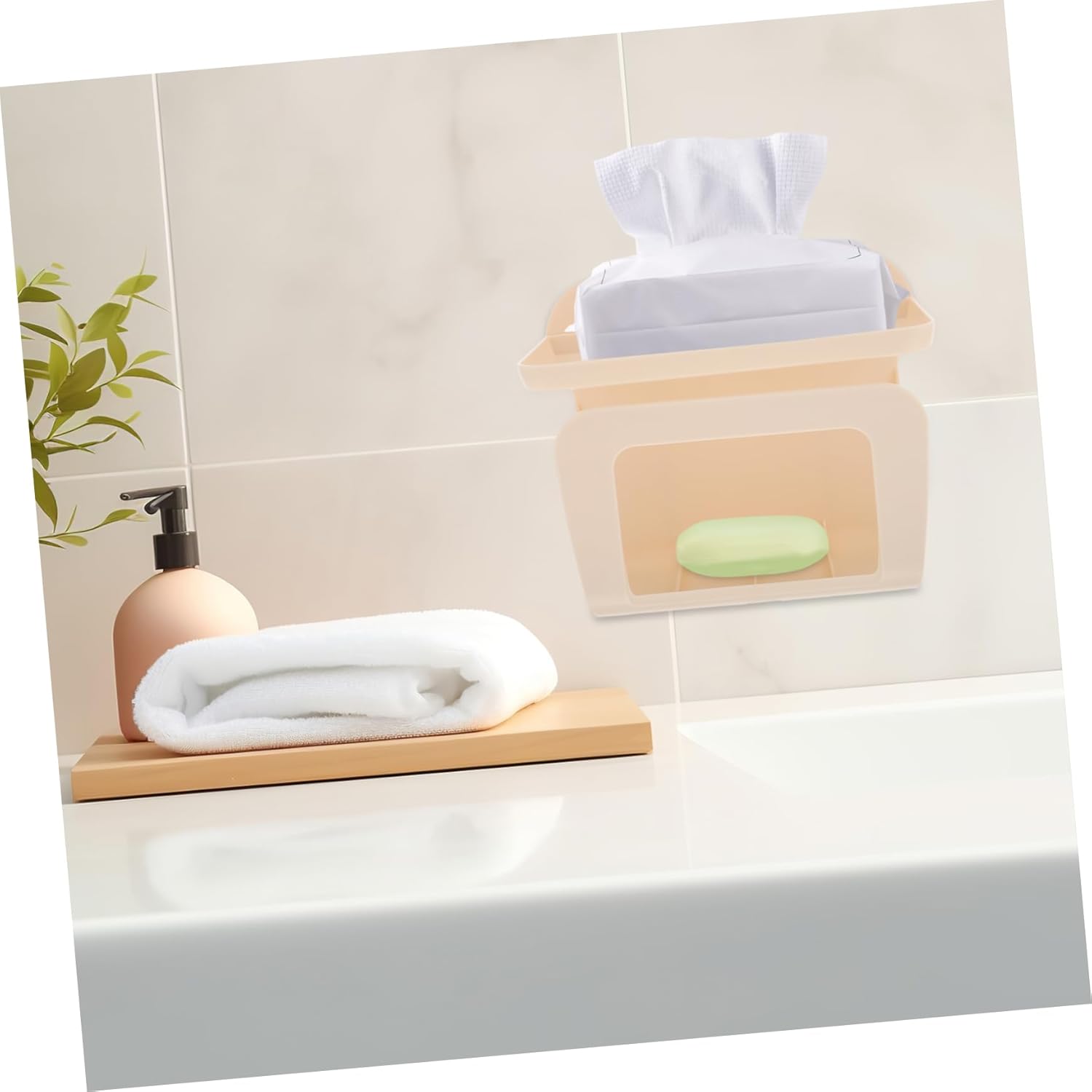 BESTYASH Toilet Paper Holder with Shelf Wall Mounted Organizer