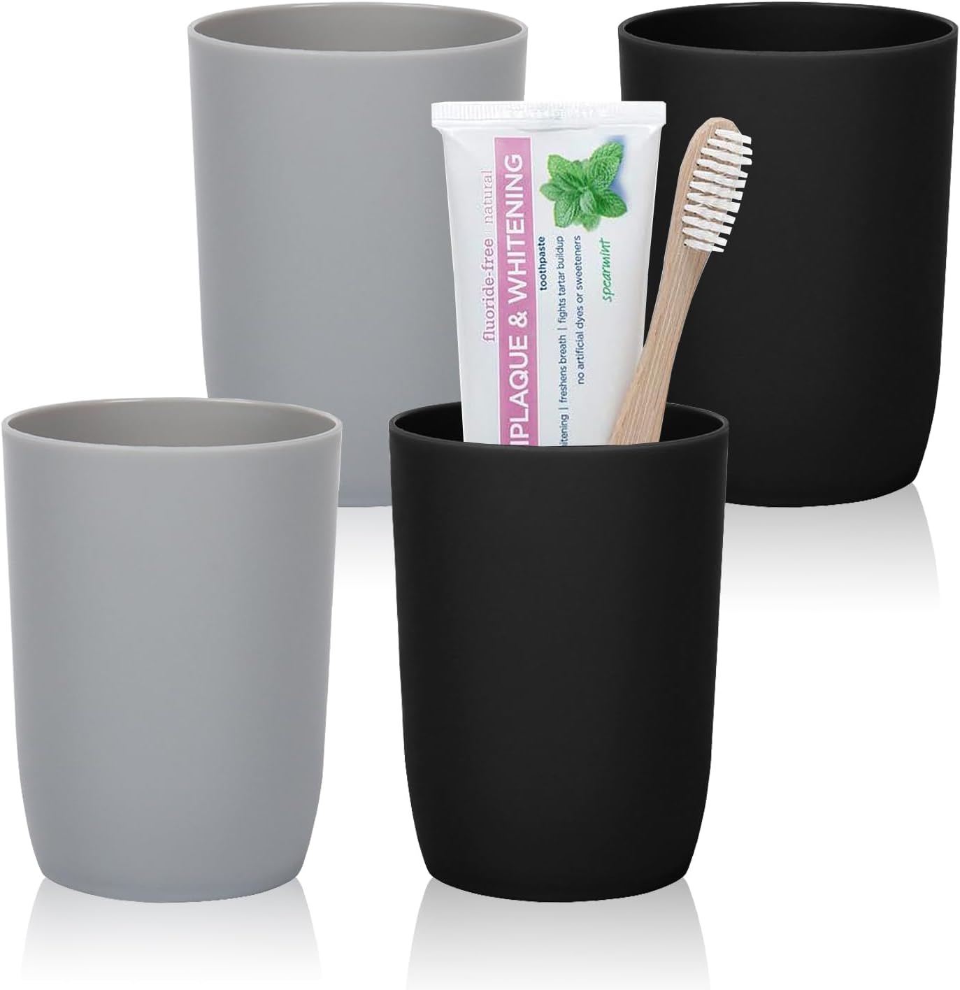 Topsky 4pcs Bathroom Toothbrush Cup Reusable Tumblers