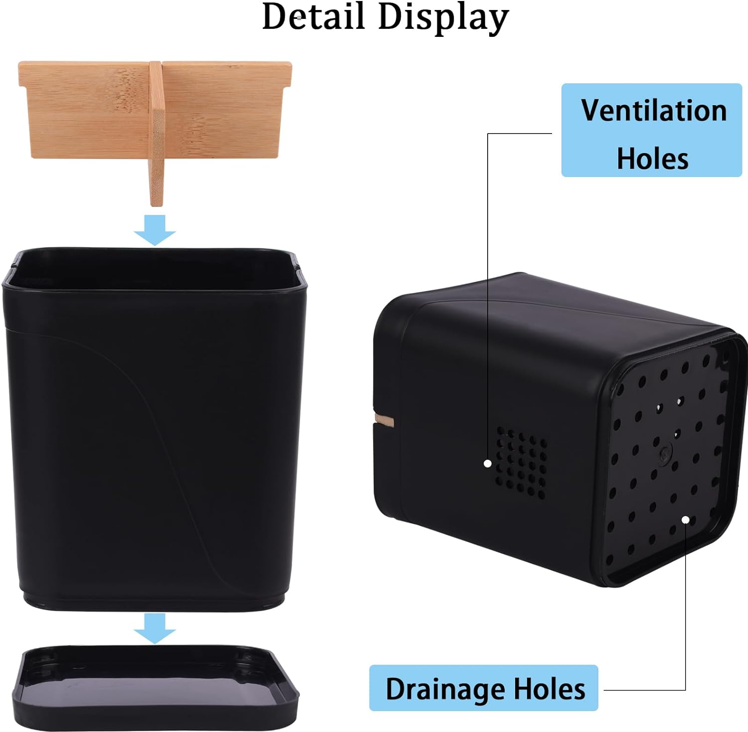 Heagoale Electric Toothbrush Holder with Bamboo Dividers