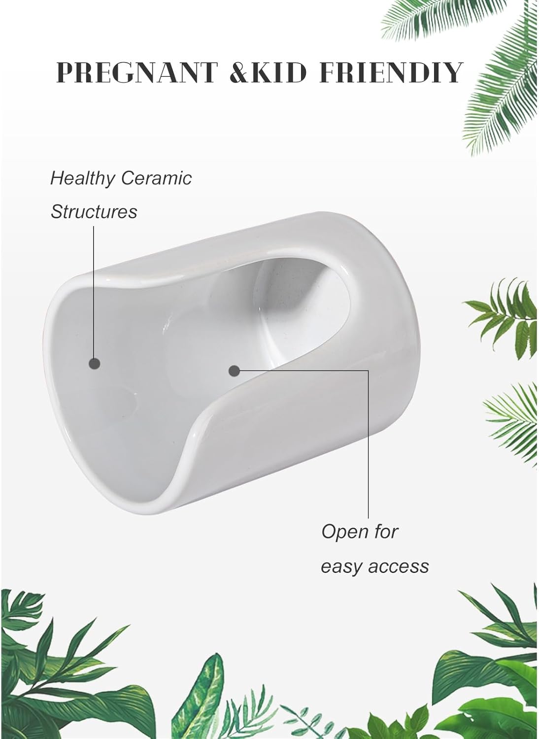 Bathroom Cup Holder Ceramic 3-4 oz Cup Dispenser White