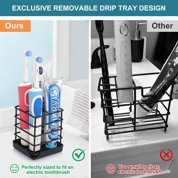 Chintu Stainless Steel Toothbrush Holder with Drip Tray