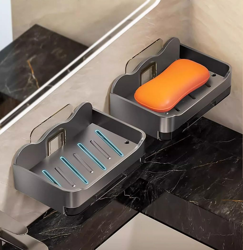 Pack of 2 Self-Adhesive Soap Holders for Wall Mount