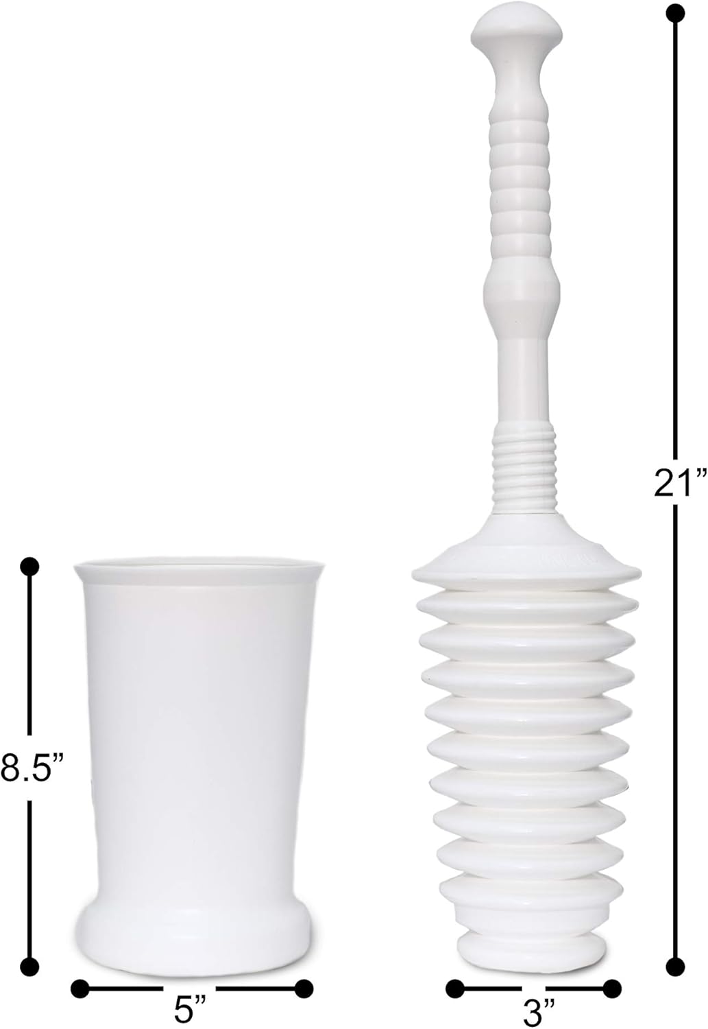 Master Plunger MP500-4T Heavy Duty Toilet Plunger Kit with Tall Bucket