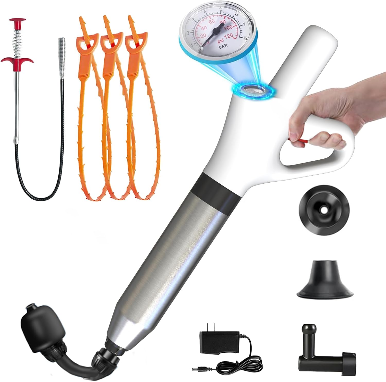 Hengriacly Electric Toilet Plunger with One Touch Button