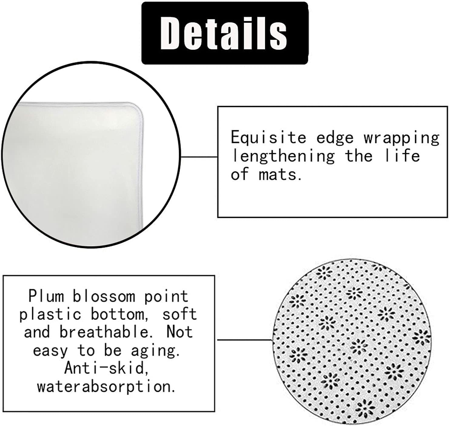 4Pcs Shower Curtain Set with Non-Slip Rugs and Bath Mat