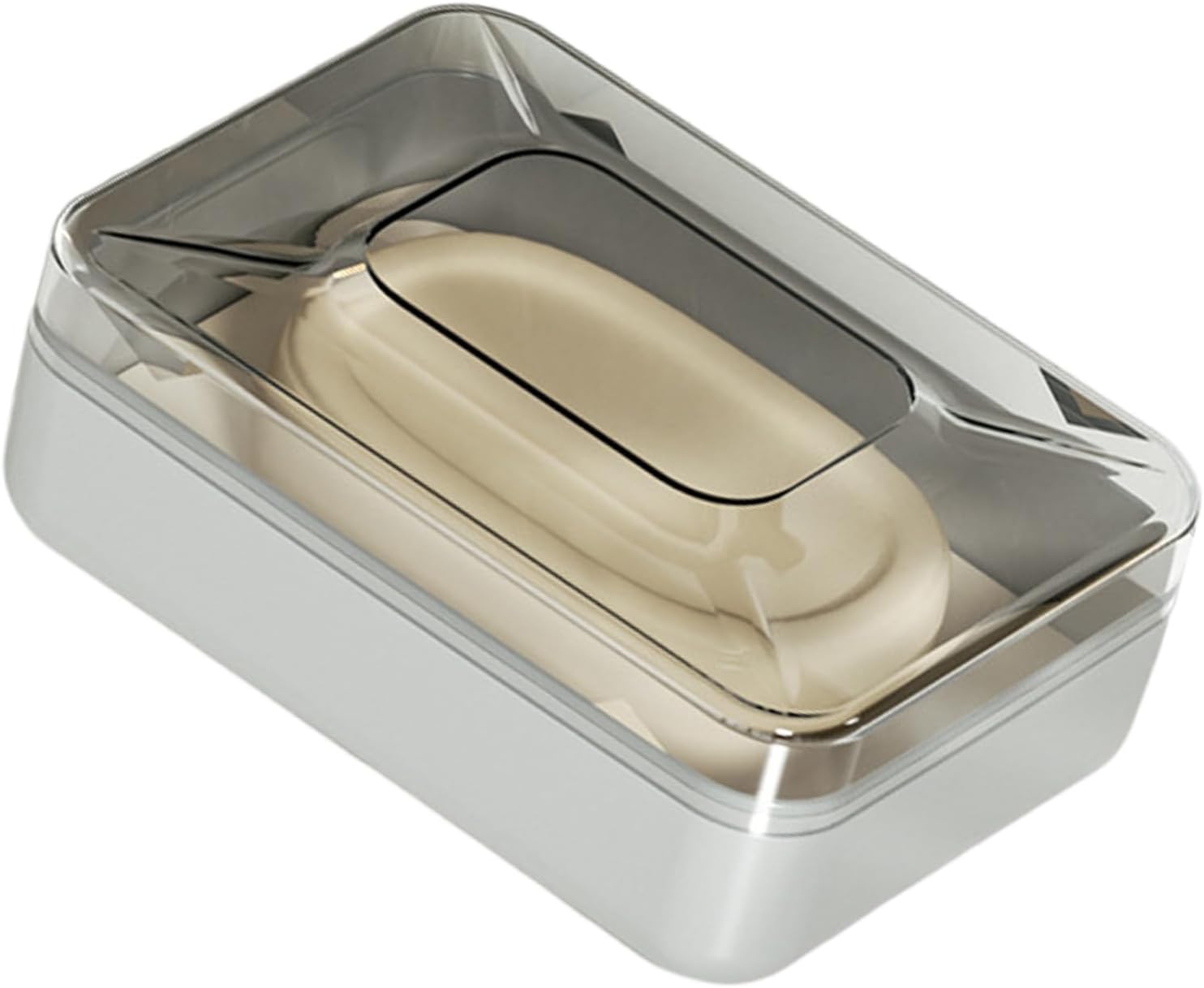 Guaber PET Soap Dish with Drain Rack and Lid 1