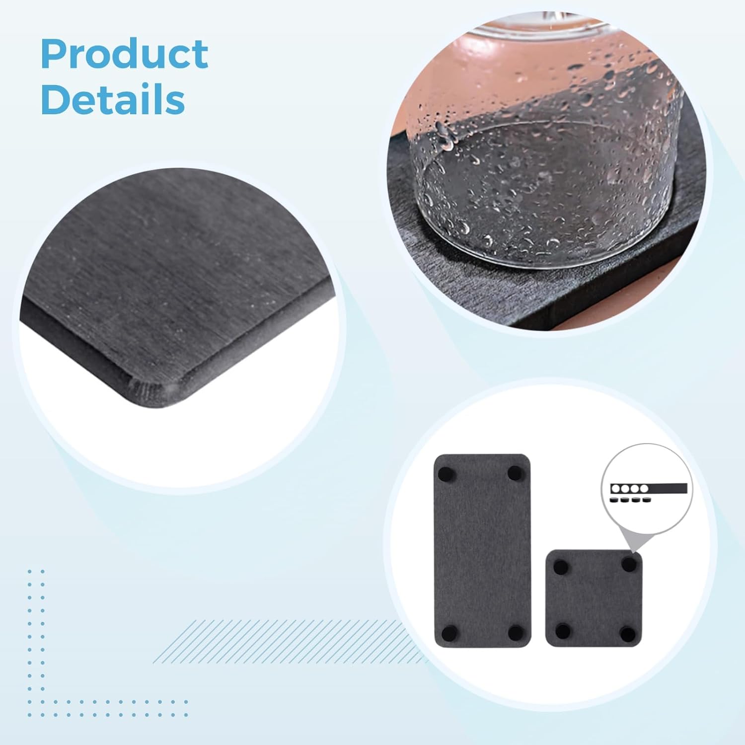 Epicover 4 Pcs Bathroom Sink Vanity Trays Set