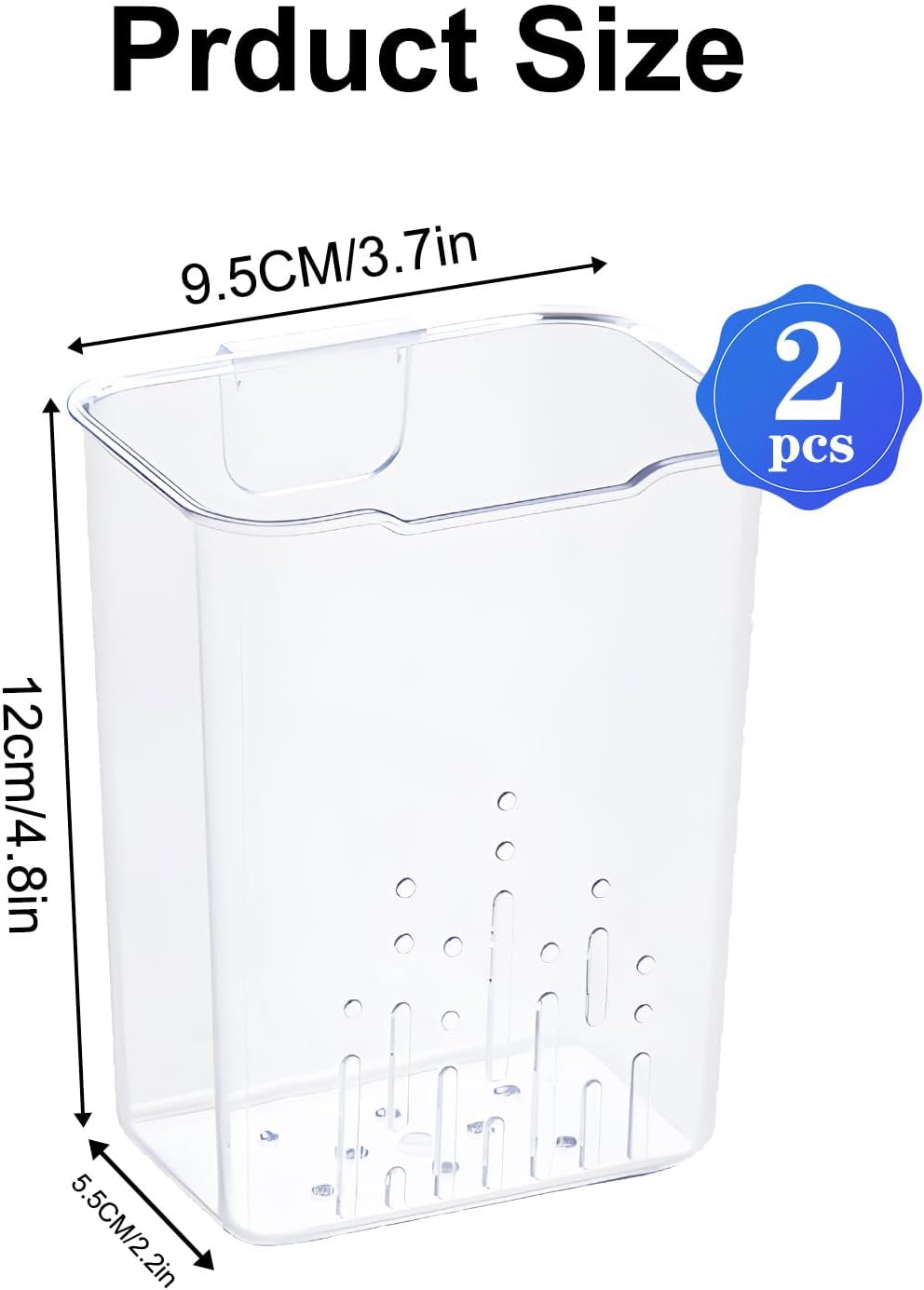 2 Packs Clear Shower Caddy Organizer No Drill Installation