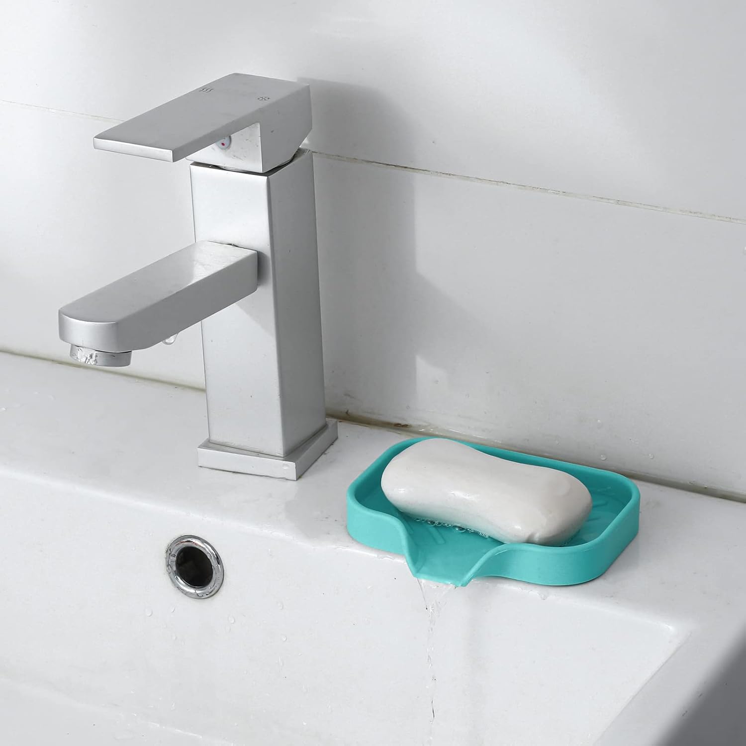 MicoYang Silicone Soap Dish with Drain Spout - 49x32 1