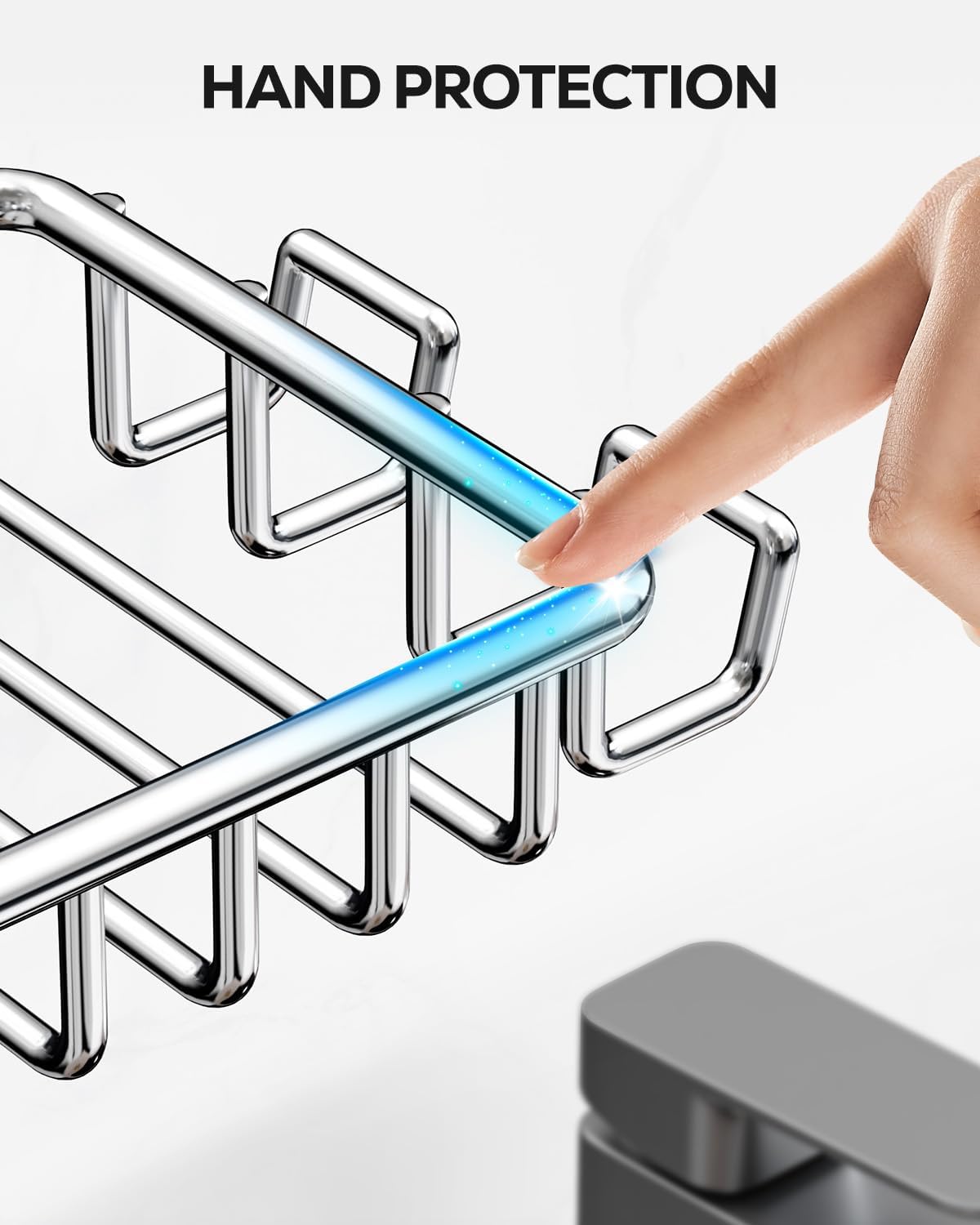 Nieifi Stainless Steel Bar Soap Holder with 4 Hooks