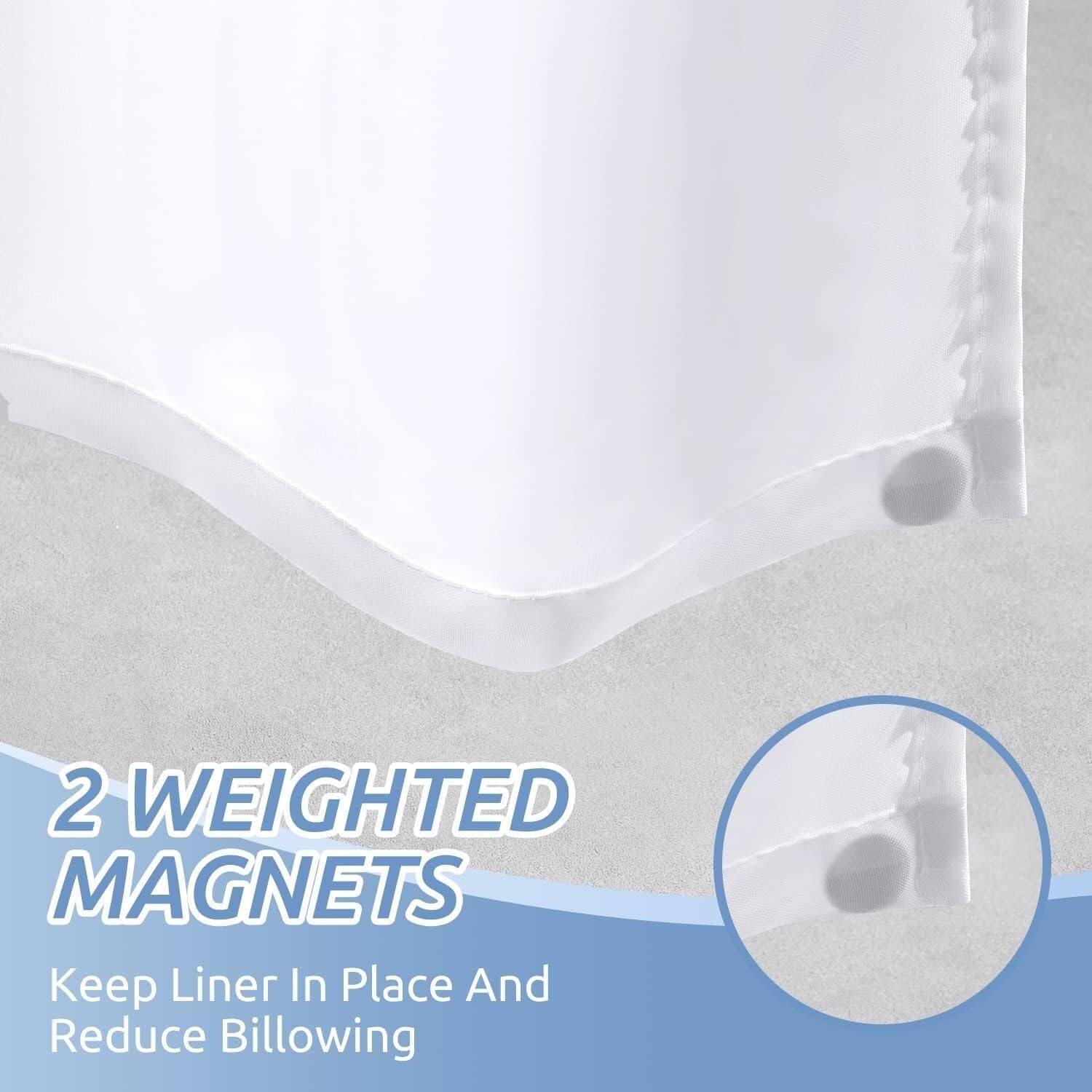 Fabric Shower Curtain Liner - 60 x 72 White