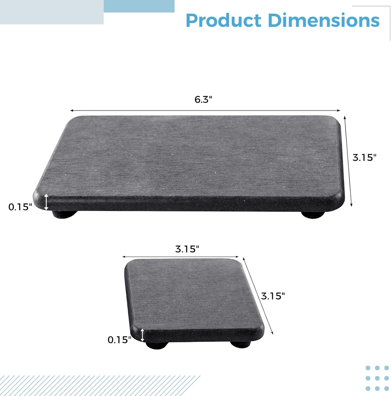 Epicover 4 Pcs Bathroom Sink Vanity Trays Set