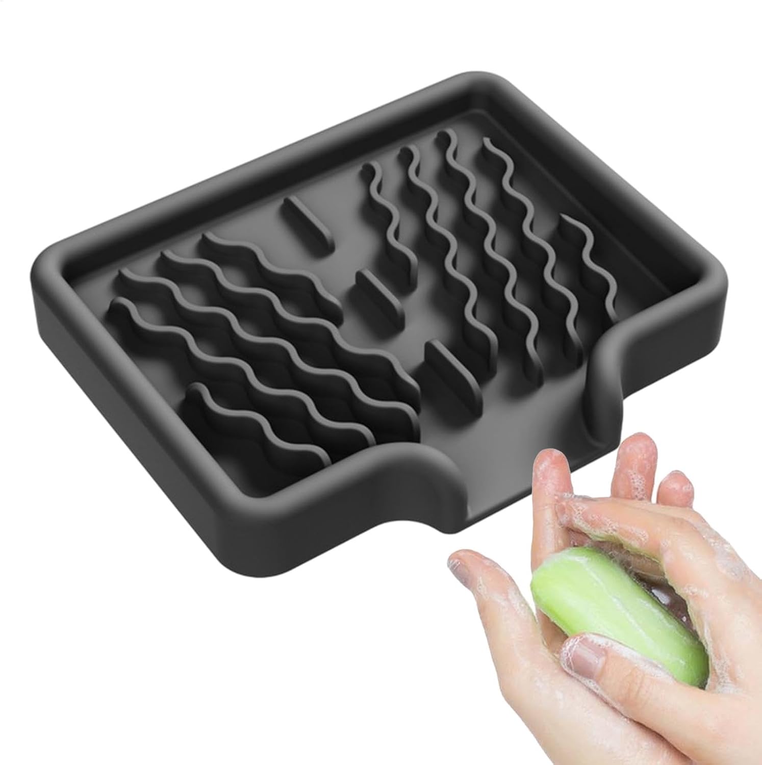 Huvqianu Soap Dish with Drainage and Non-Slip Design