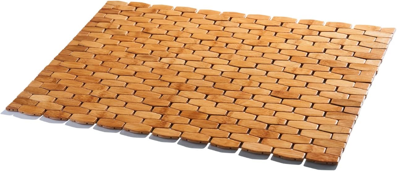 GOBAM Bamboo Bath Mat - Non-Slip Rollable 236 x 157 Inch