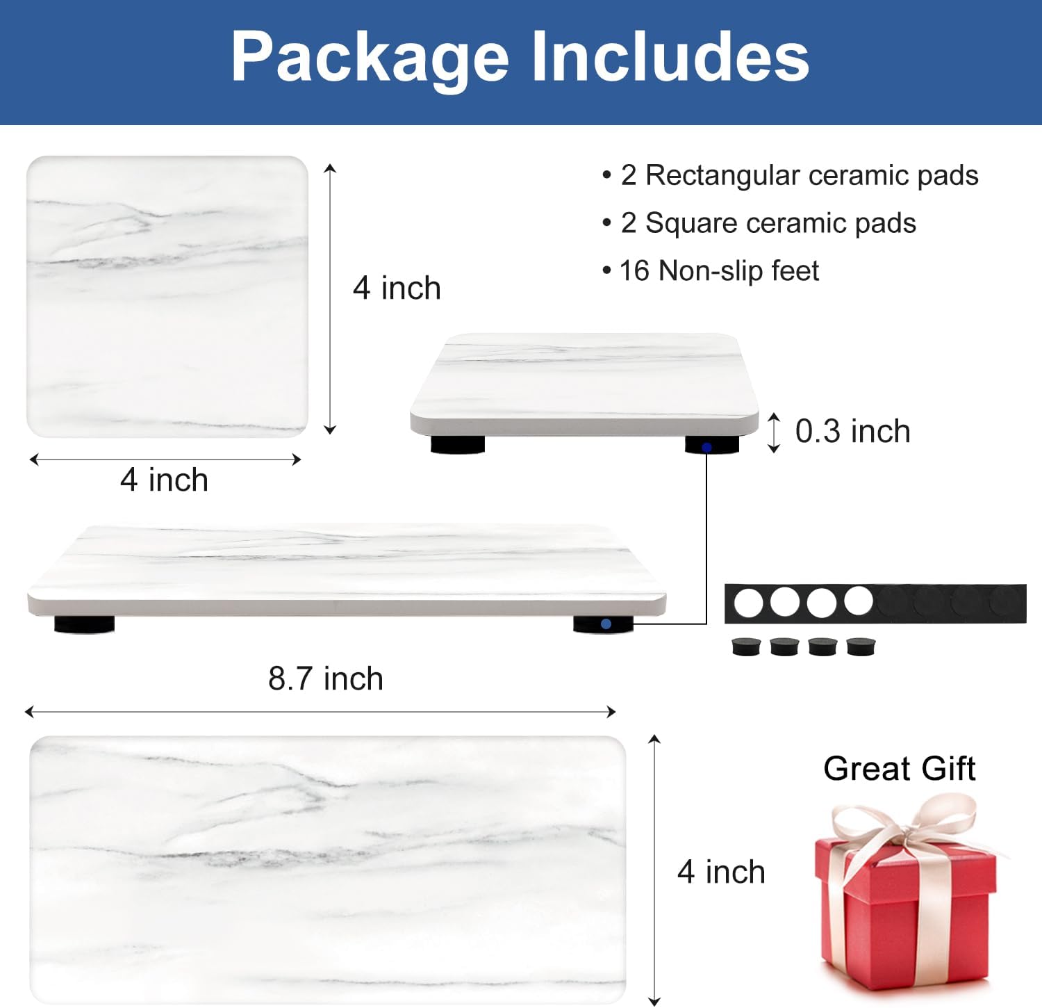 Deceram Set of 4 Water Absorbing Stone Drying Trays 1