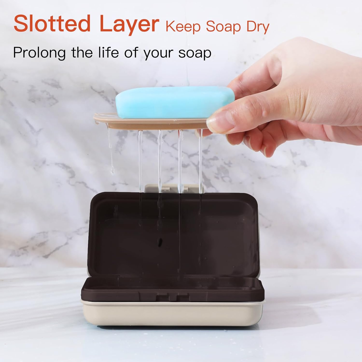 Quatish Bar Soap Holder Dish for Shower and Travel