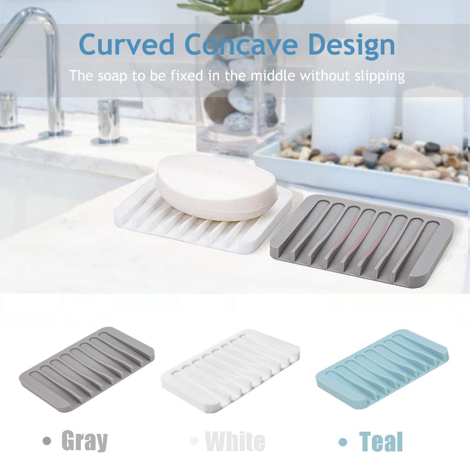 MODENGKONGJIAN Self Draining Soap Dish Set 3 Pcs