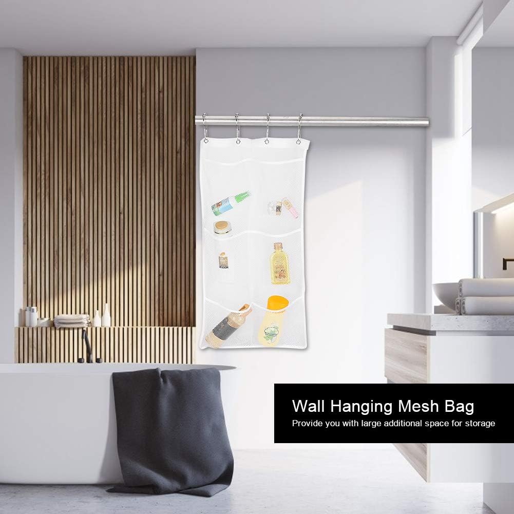 Cyrank Hanging Mesh Shower Organizer with 6 Pockets