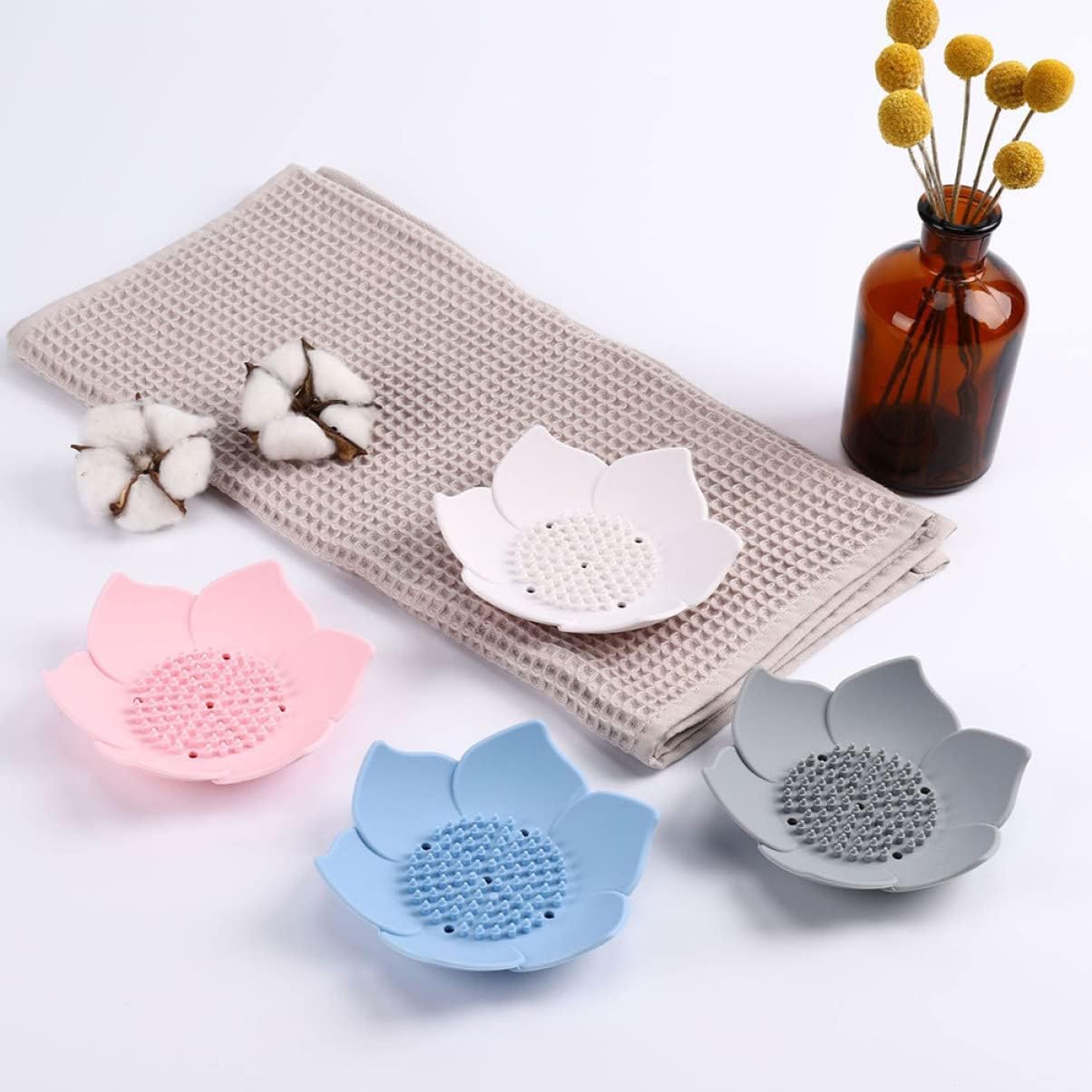 FRCOLOR 2pcs Modern Soap Storage Trays with Drainage