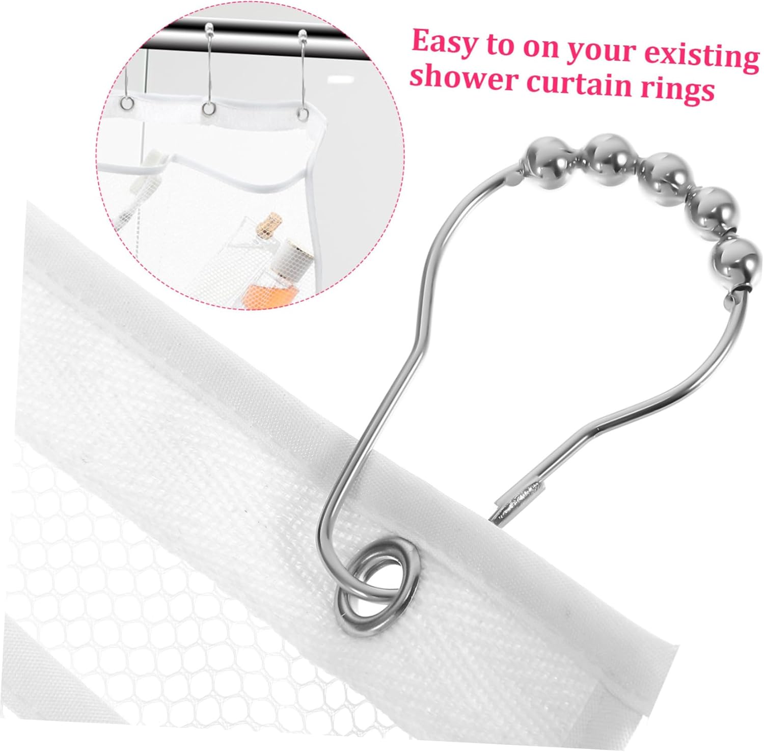 Holibanna 2pcs Mesh Shower Organizer Hanging Hooks 1