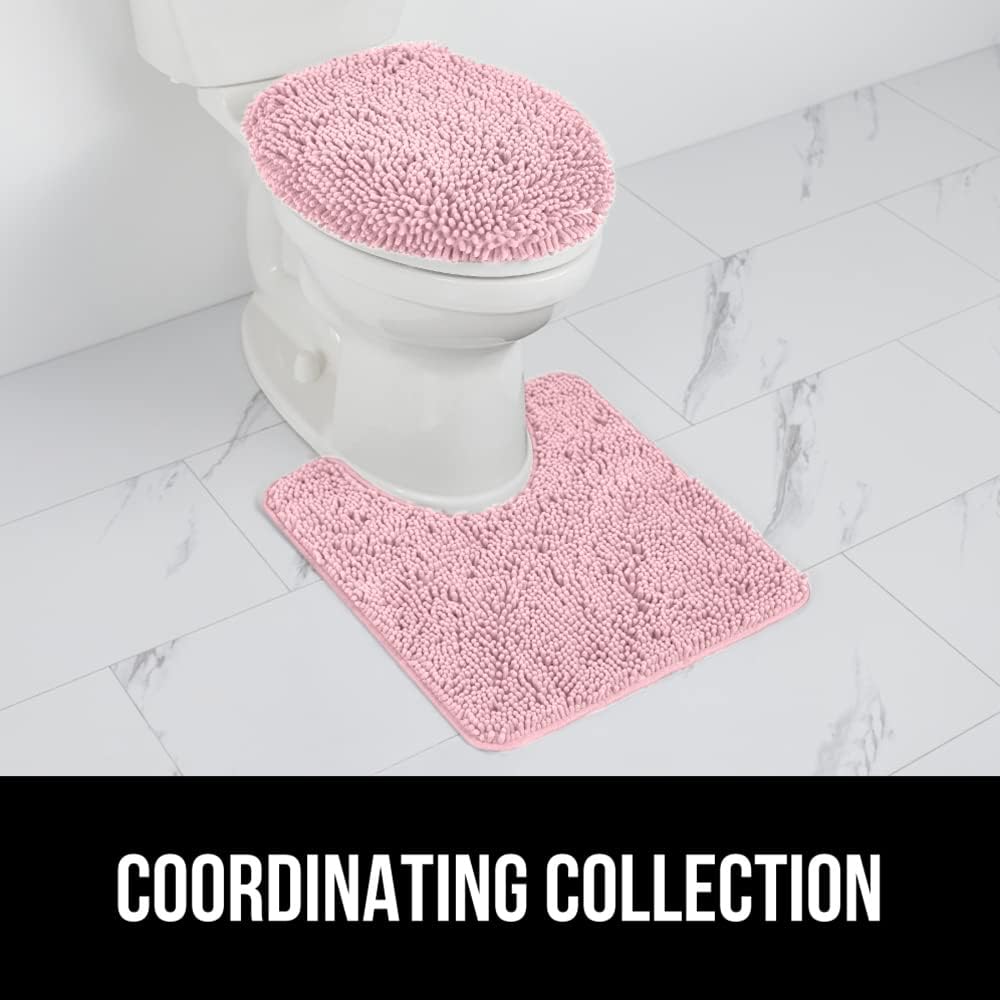 GORILLA GRIP Soft Chenille Toilet Lid Cover Light Pink 195x185 1
