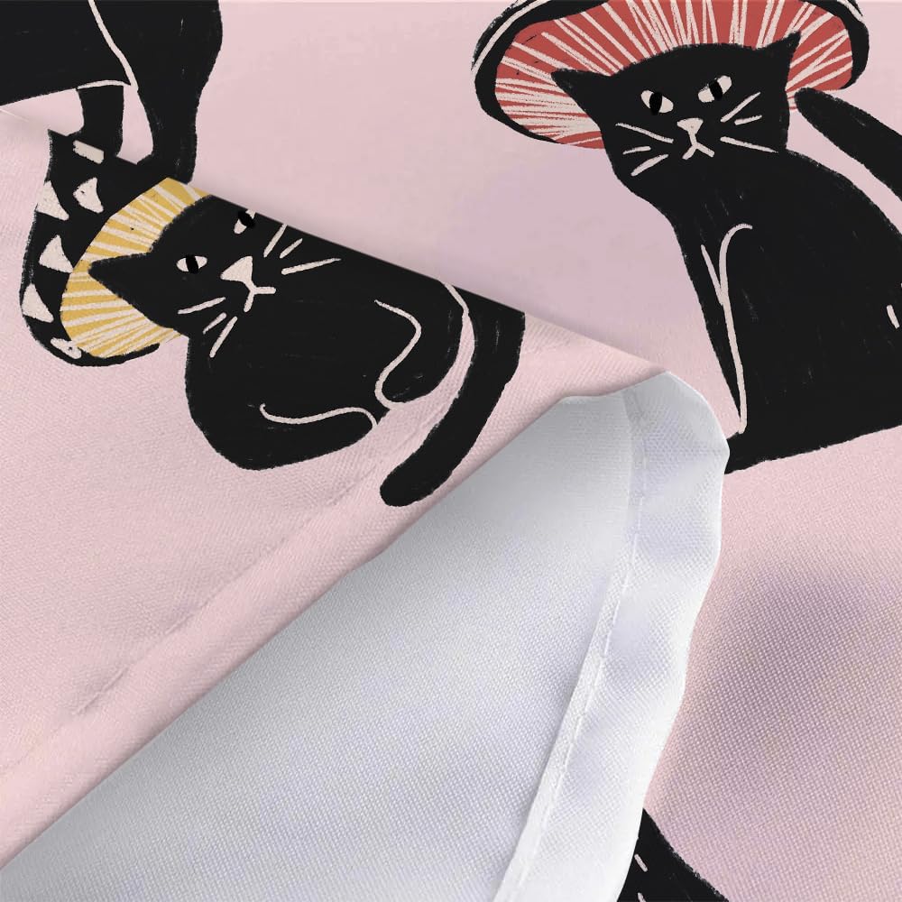 MERCHR Cute Funny Cat Mushroom Shower Curtain 72x72 Inch 1