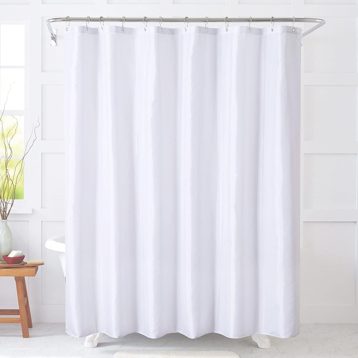 YOSTEV Waterproof Shower Curtain Liner 36x72 White with Grommets and Magnets 1