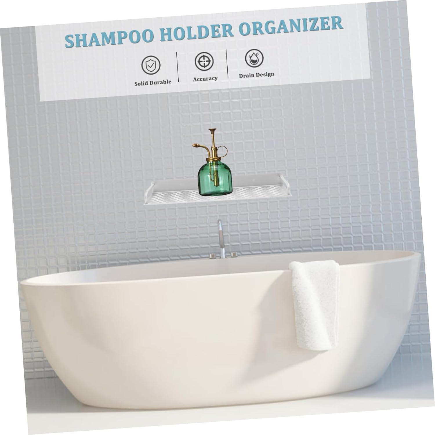 FOYTOKI Aluminum Shower Shelf for Home Hotel Bathroom Use
