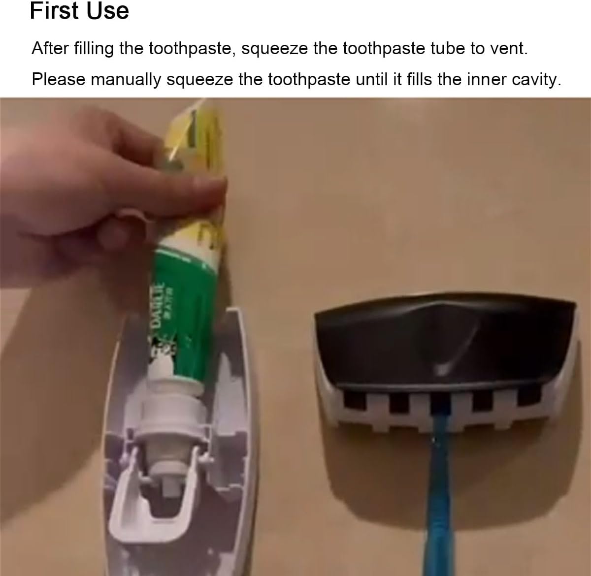 Basedidea Automatic Toothbrush Dispenser with Squeezer and Holder Set