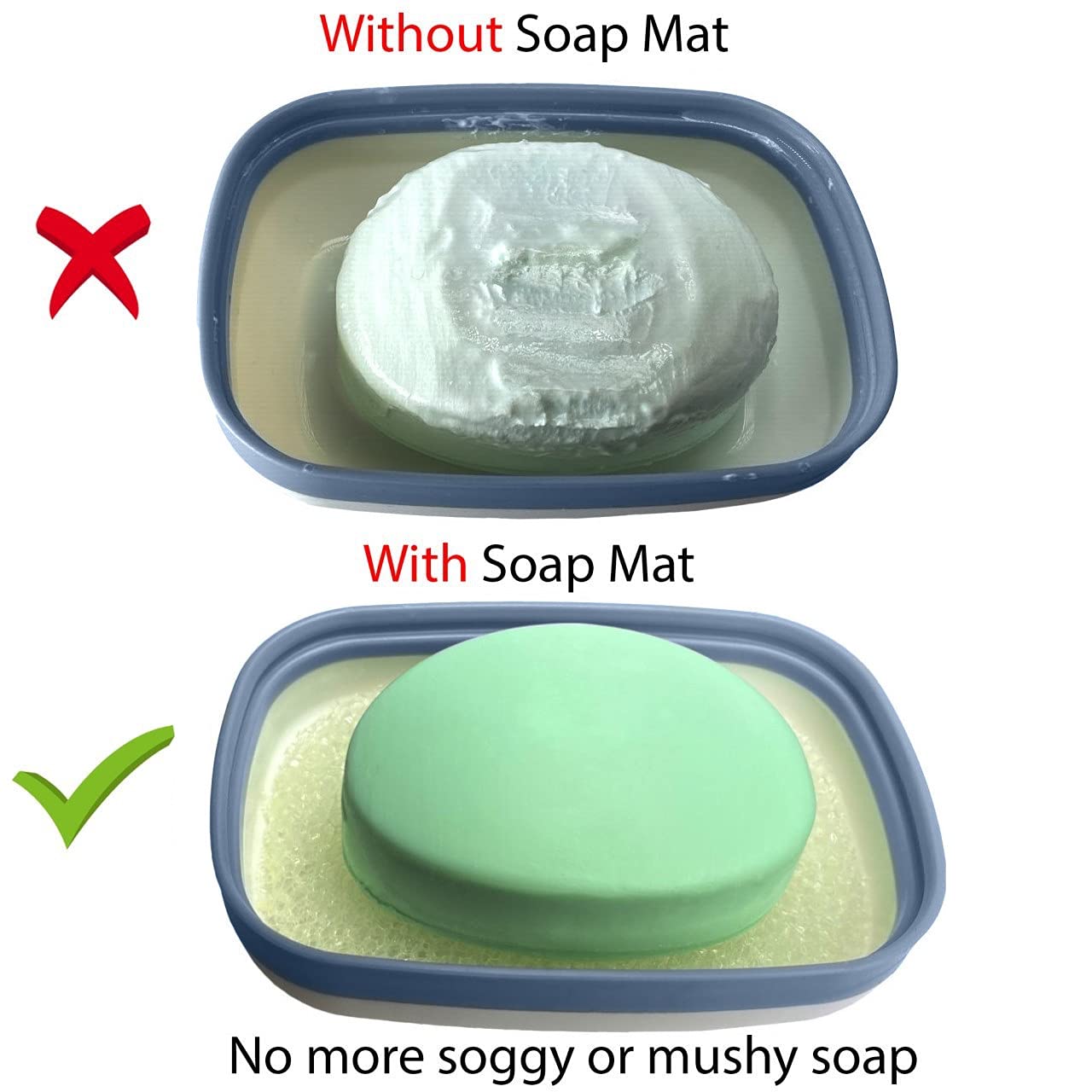 2Pack Travel Soap Holders with Sponge Mat and Leak-Proof Band