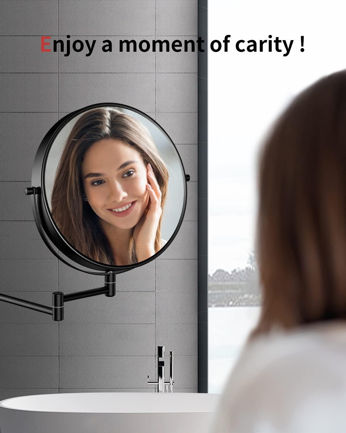 Gospire 9 Inch Wall Mount Magnifying Mirror with 1X 10X Dual-Sided