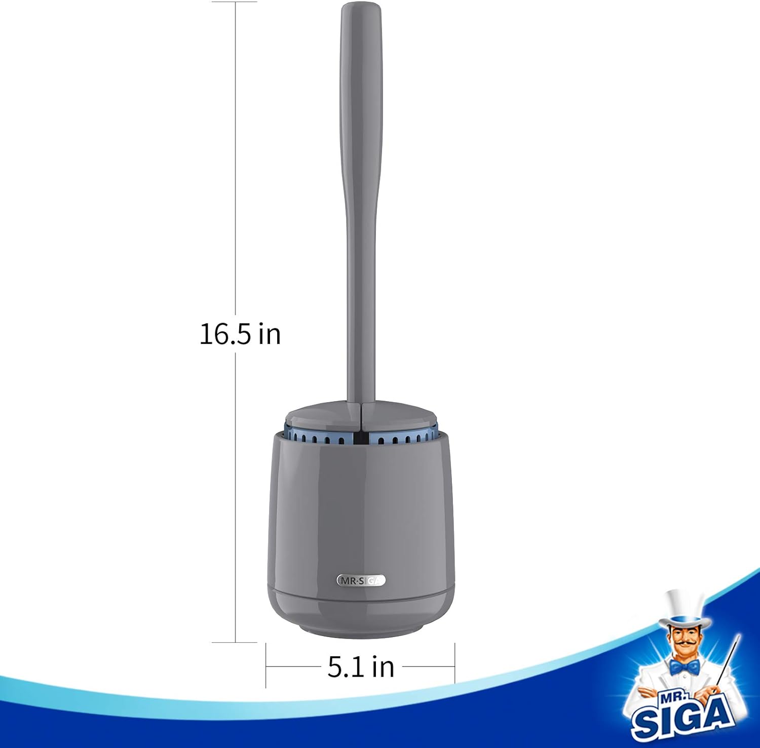 MRSIGA Toilet Brush with Holder Gray 1 Pack