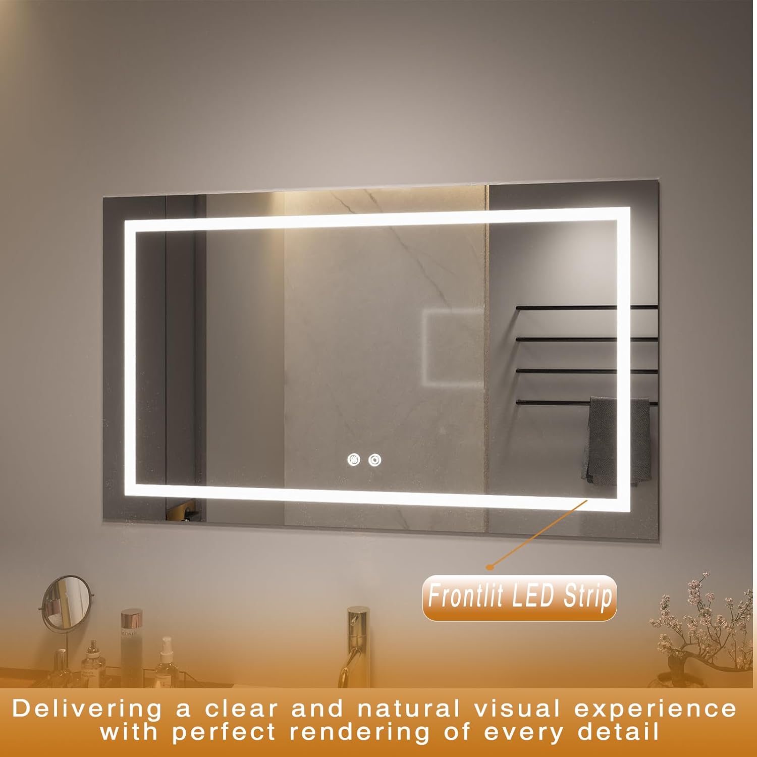 Yidabath LED Mirror with Front Light 24x32 Inch