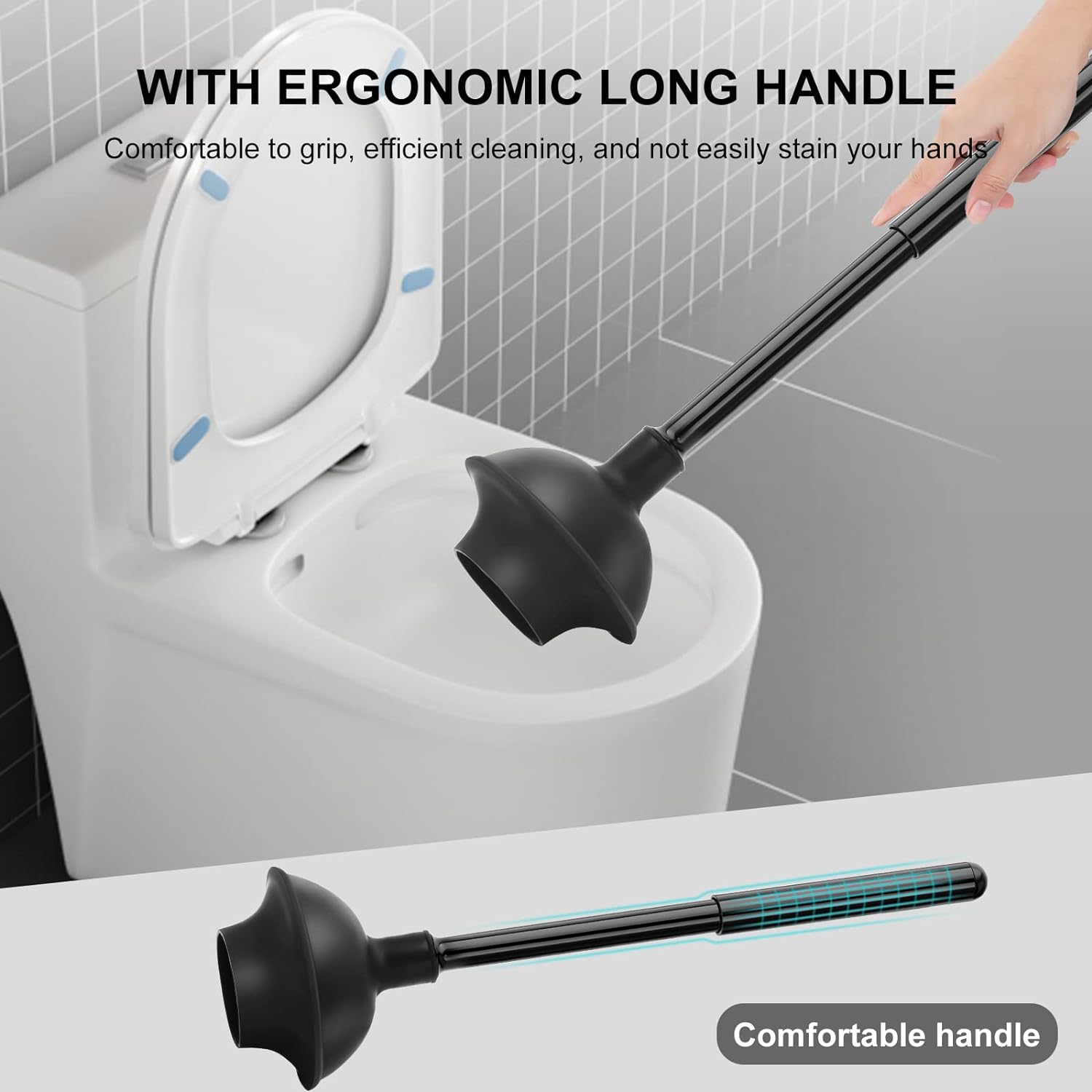 SetSail Toilet Brush and Plunger Set - Black