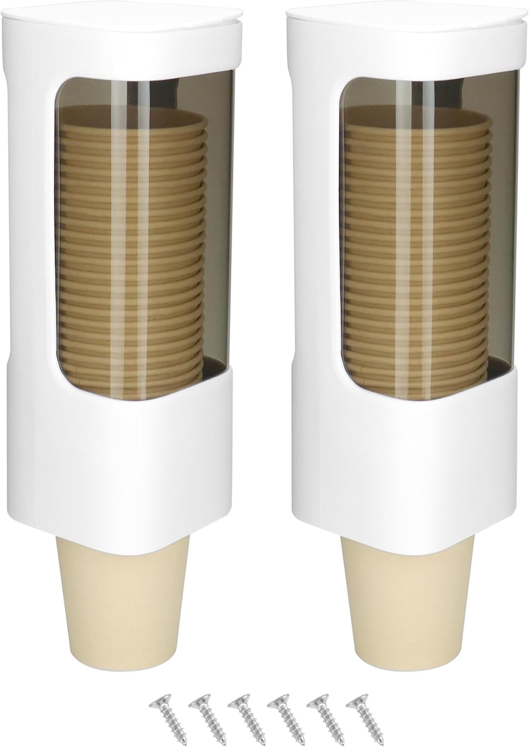 QWORK Wall Mount Paper Cup Dispenser 2 Pack 3-5oz
