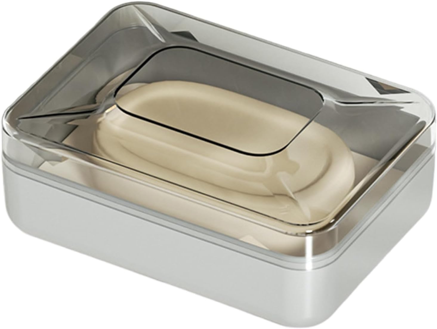 Guaber PET Soap Dish with Drain Rack and Lid 1