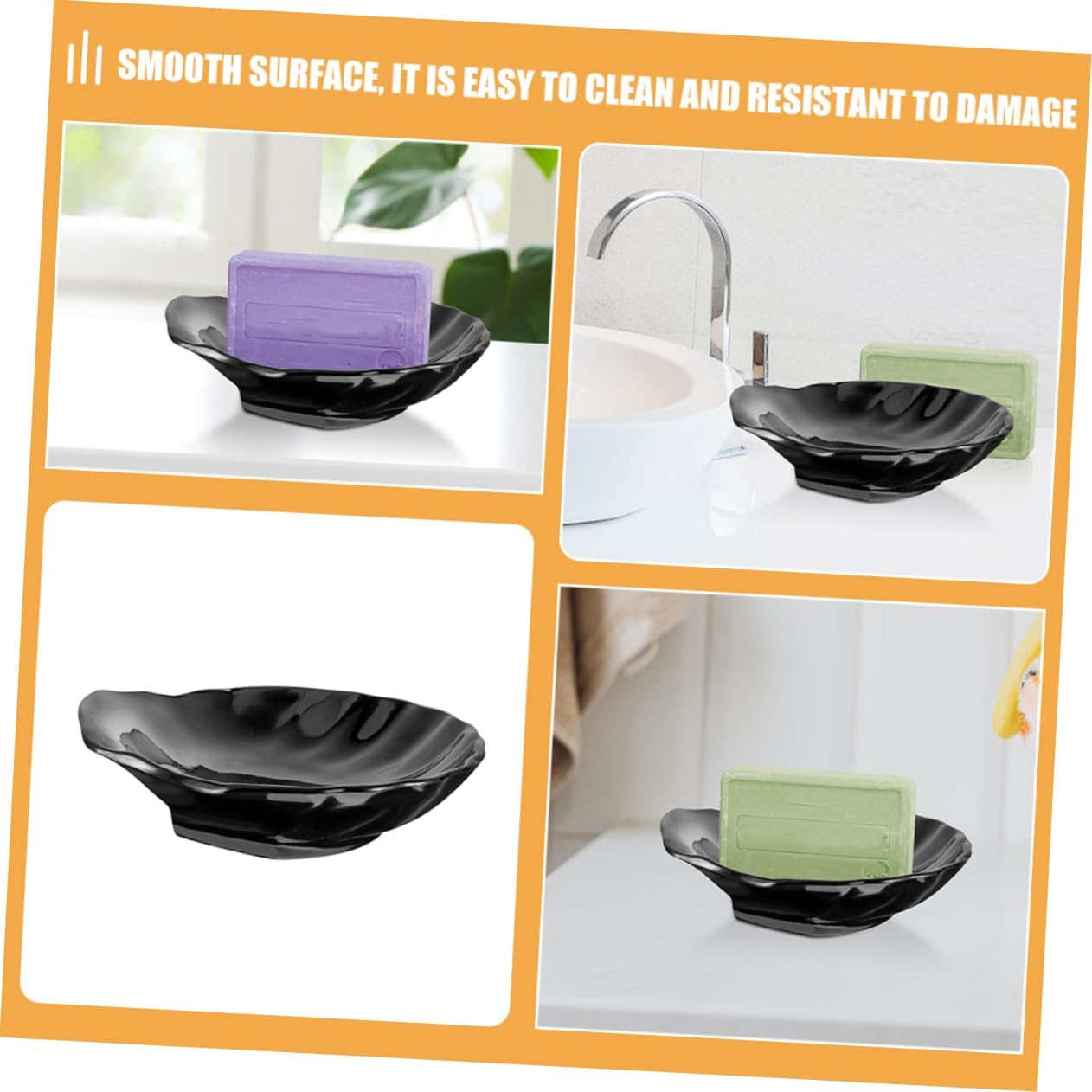 Cute Shell Soap Dish 2pcs Non-Slip Bathroom Holder