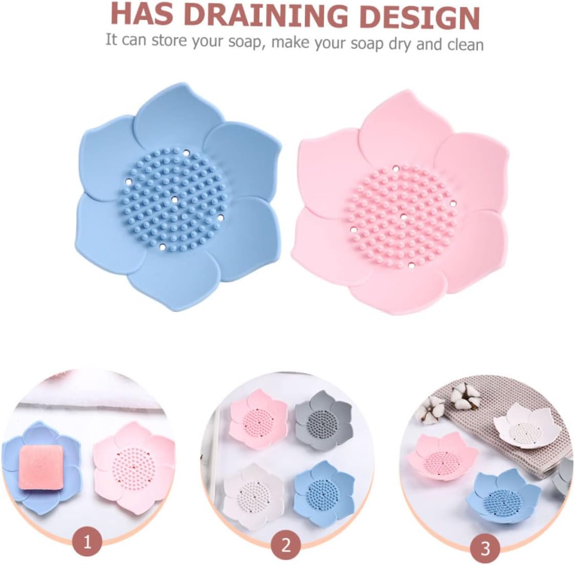 LIFKICH 2pcs Creative Soap Holders with Drainage Design