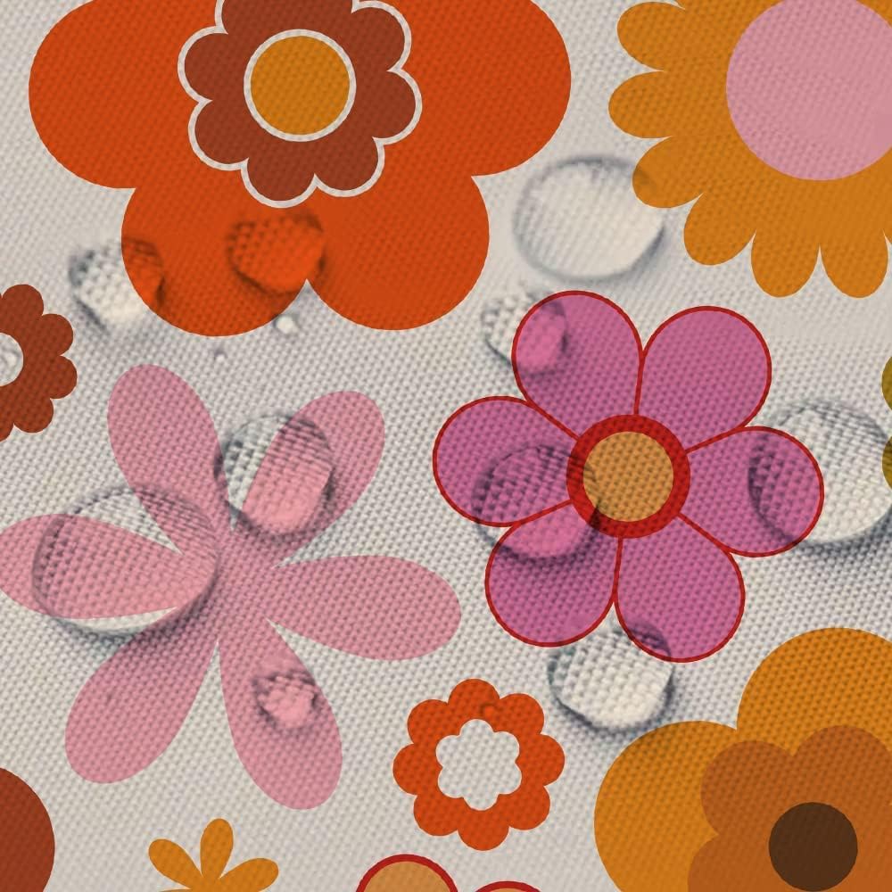 Sanzugh Retro Flowers Camper Shower Curtain with Hooks