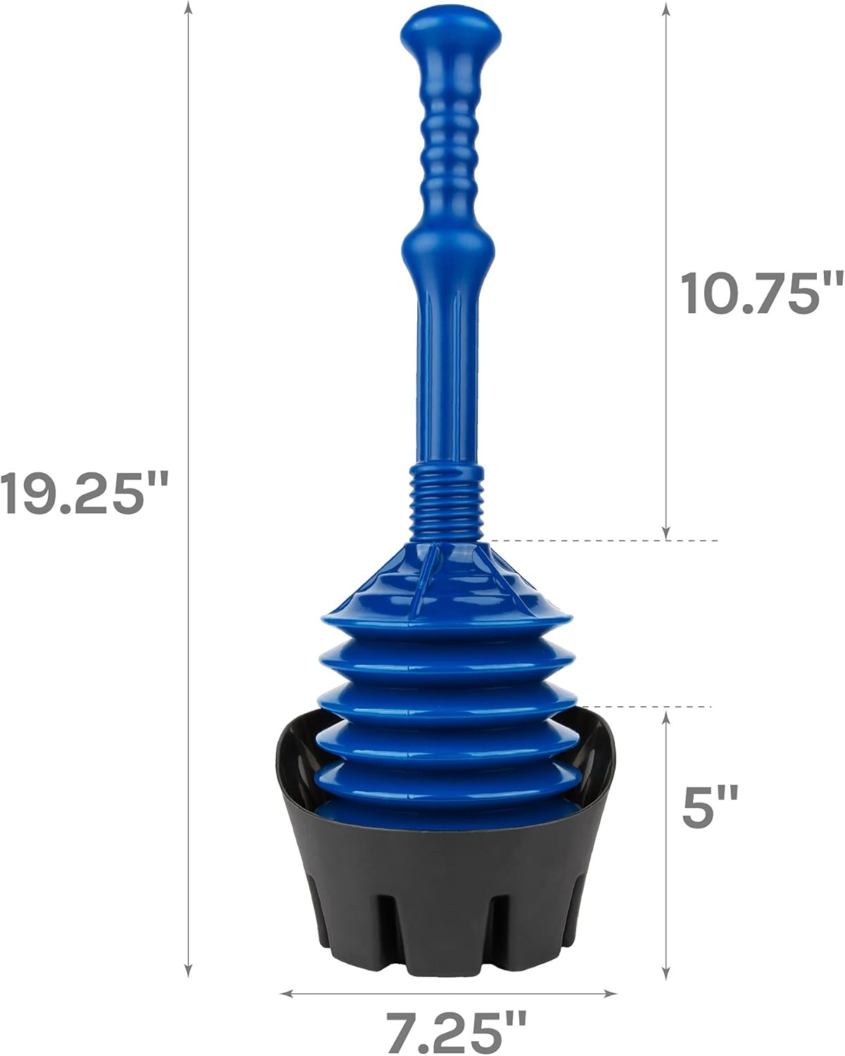 JS Jackson Supplies Blue Bellows Plunger with Black Drip Tray