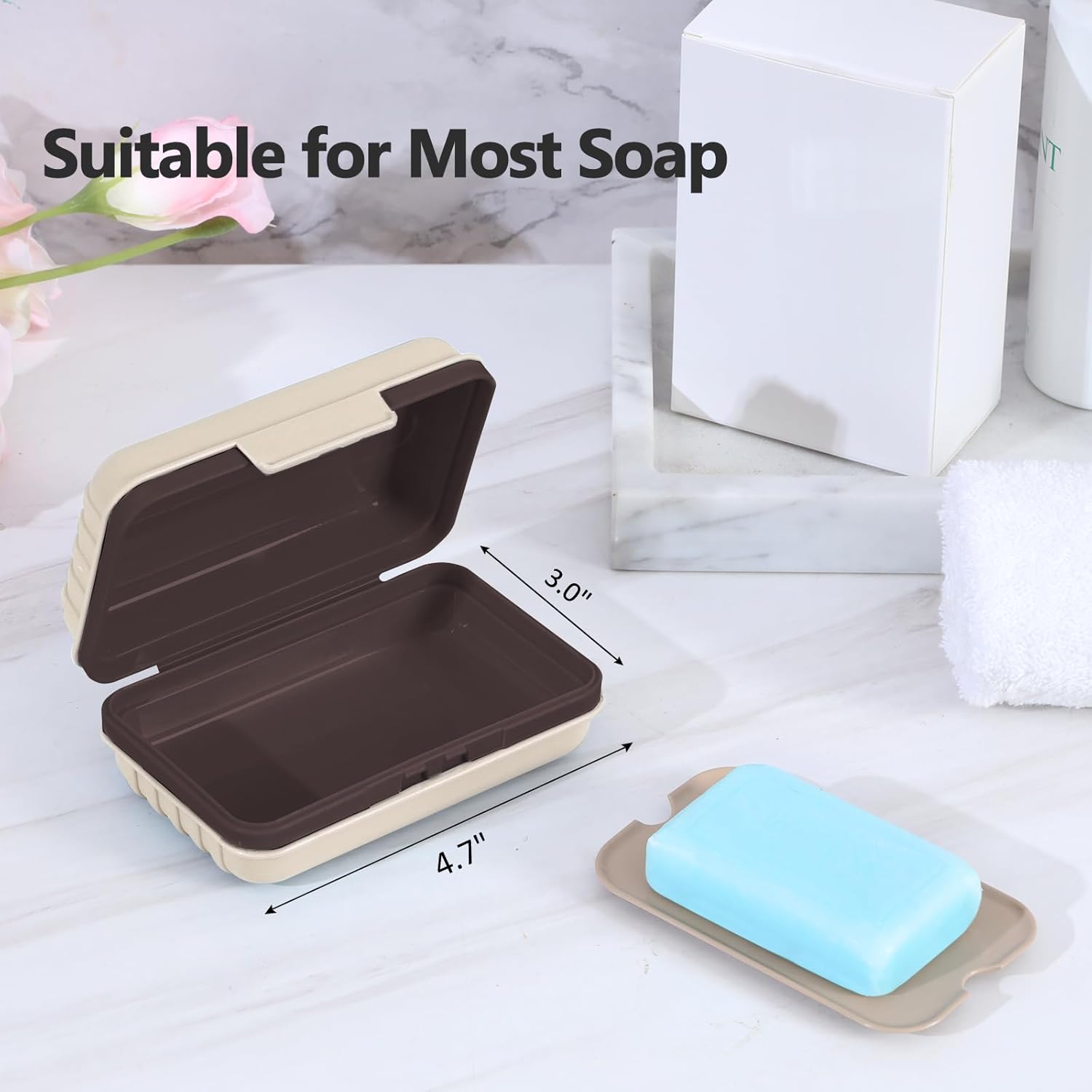 Quatish Bar Soap Holder Dish for Shower and Travel