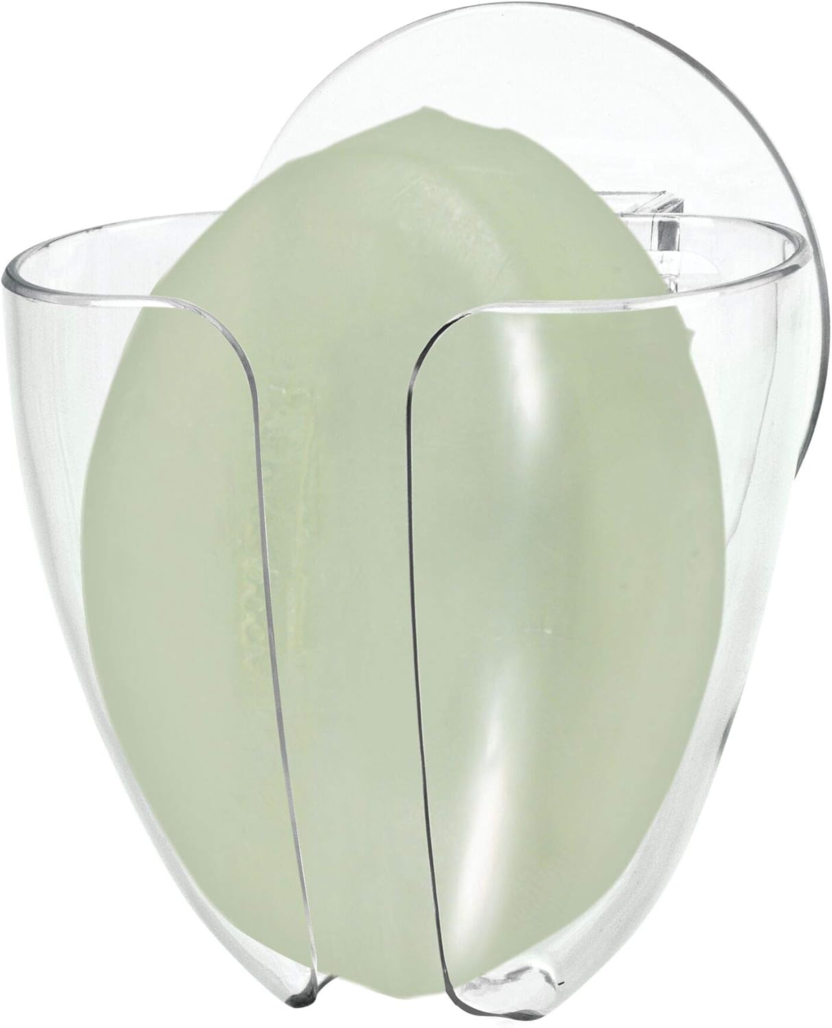 InterDesign Clear Suction Cup Soap Holder for Kitchen and Bath
