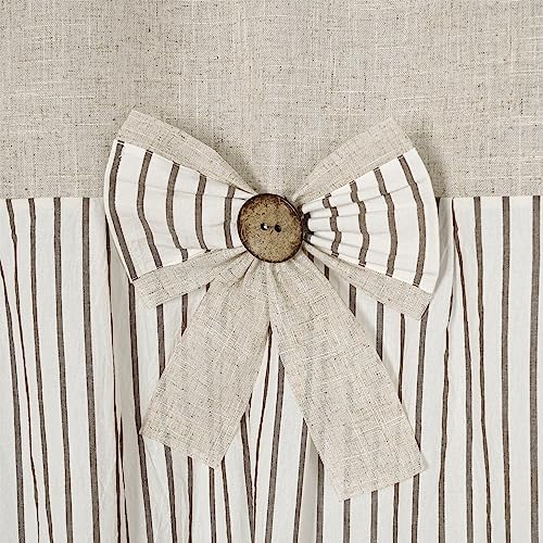 DOSLY IDES Linen Button Farmhouse Shower Curtain 72x72 in