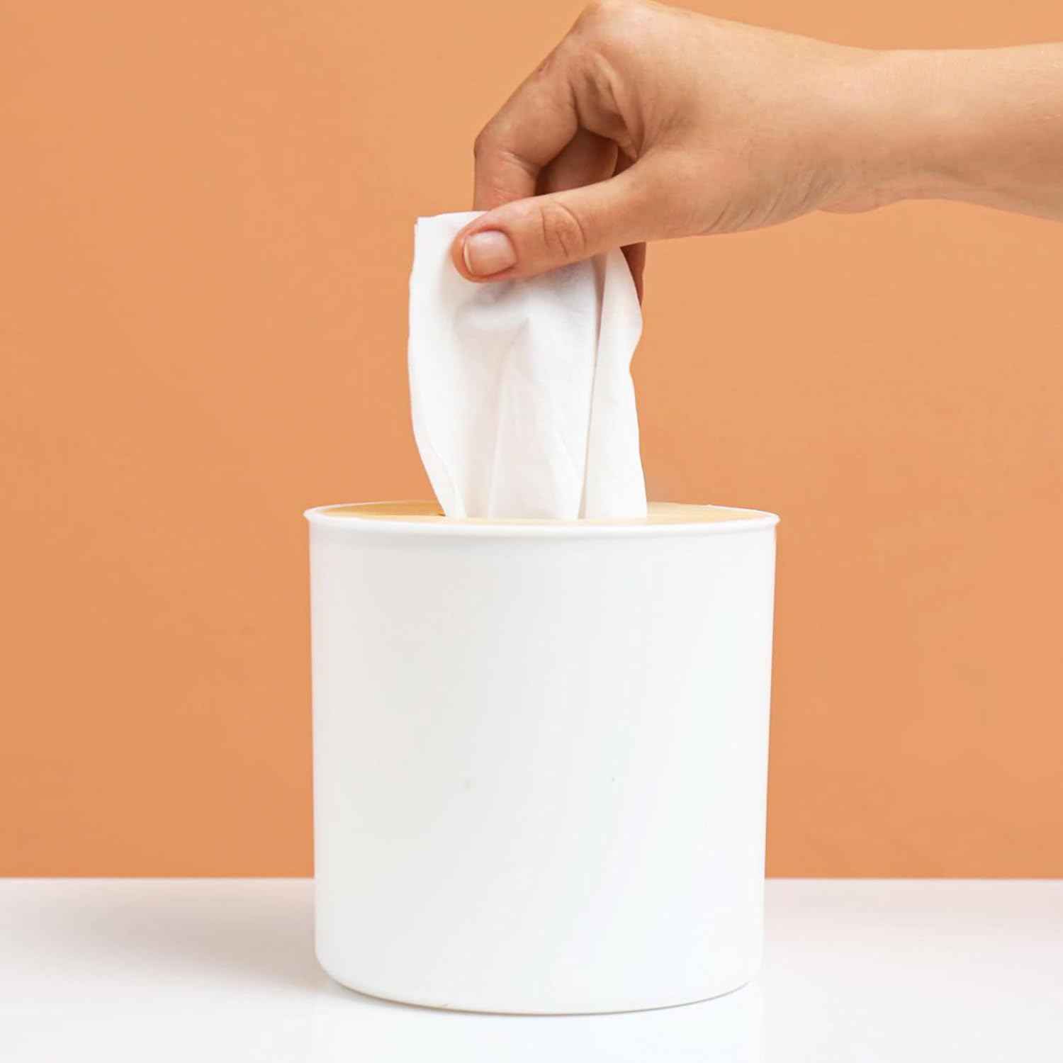 BuleVina Bamboo Lid Tissue Holder Box 5x5 1