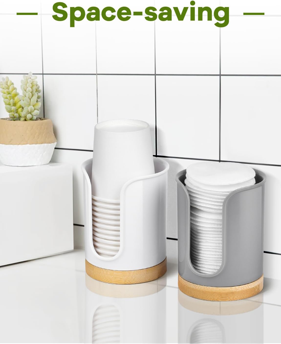 Bathroom Cup Dispenser - PCBamboo White Pack of 1 1