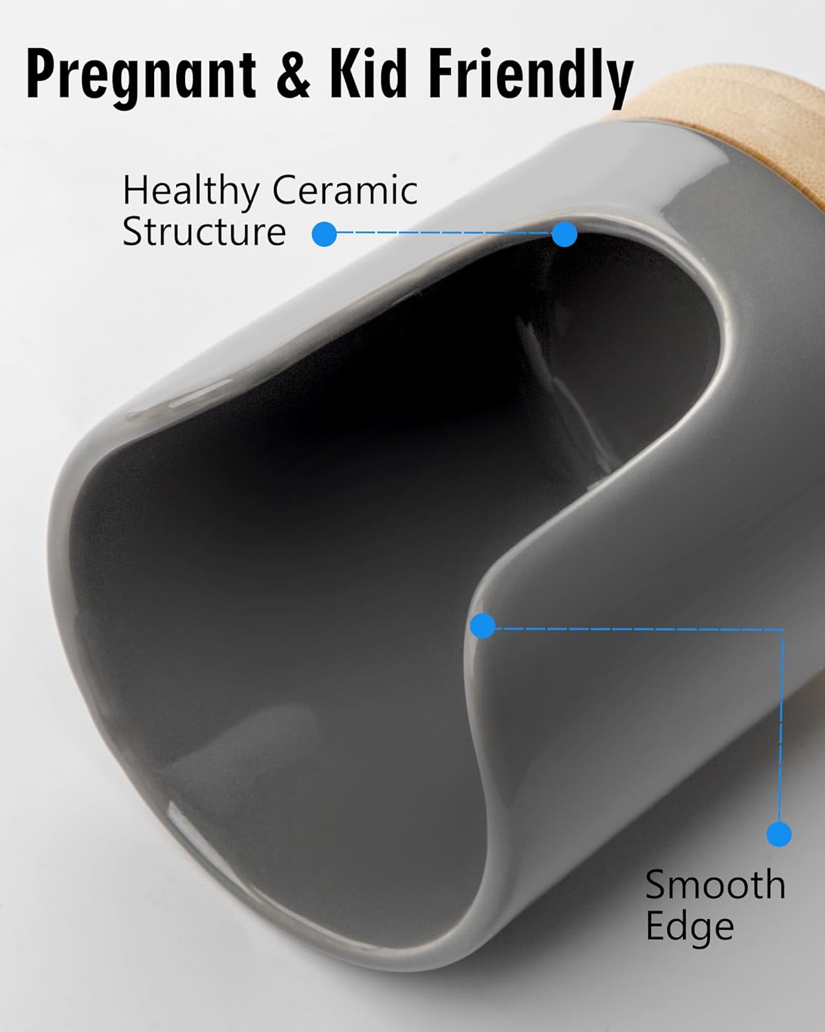 Ceramic Cup Dispenser - BPA Free Kids Safe Grey